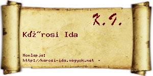 Károsi Ida névjegykártya