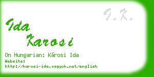 ida karosi business card