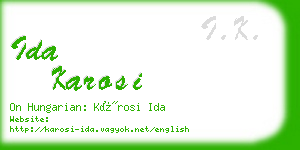 ida karosi business card